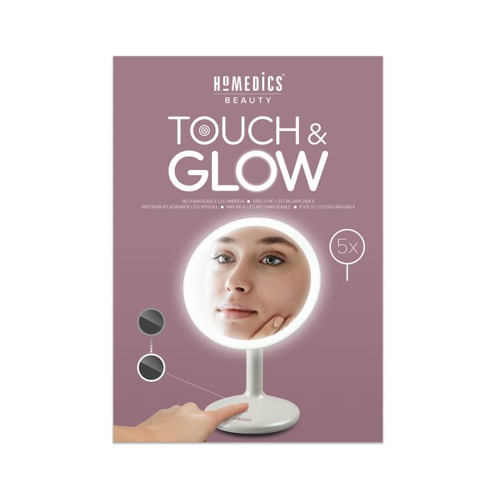 Косметическое зеркало сенсорное с 5х увеличением и регулируемой LED подсветкой Touch&Glow